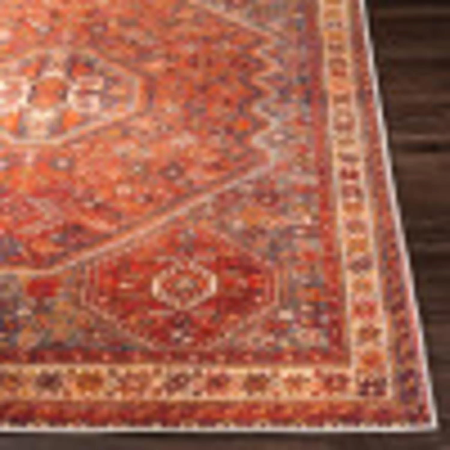 imageLivabliss Nico Vintage Medallion Washable Area Rug2 x 211quot Burnt Orange2 x 211