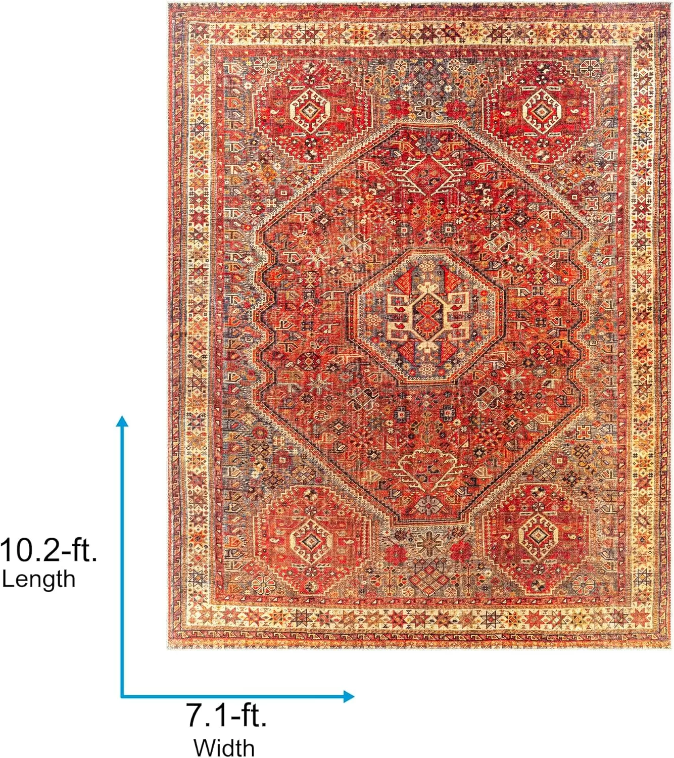 imageLivabliss Nico Vintage Medallion Washable Area Rug2 x 211quot Burnt Orange710 x 102