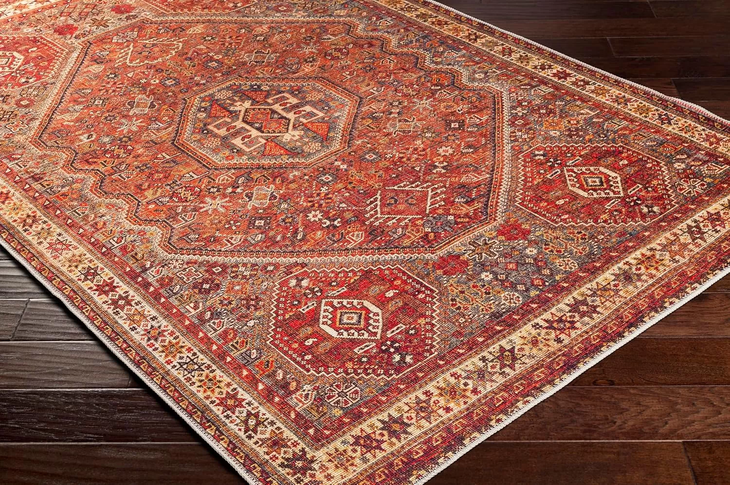 imageLivabliss Nico Vintage Medallion Washable Area Rug2 x 211quot Burnt Orange810 x 12