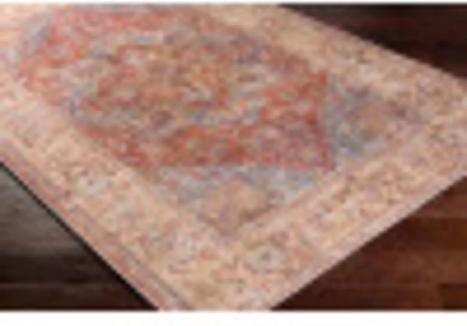 imageLivabliss Nico Vintage Medallion Washable Area Rug2 x 211quot Burnt OrangeTeal67 x 9