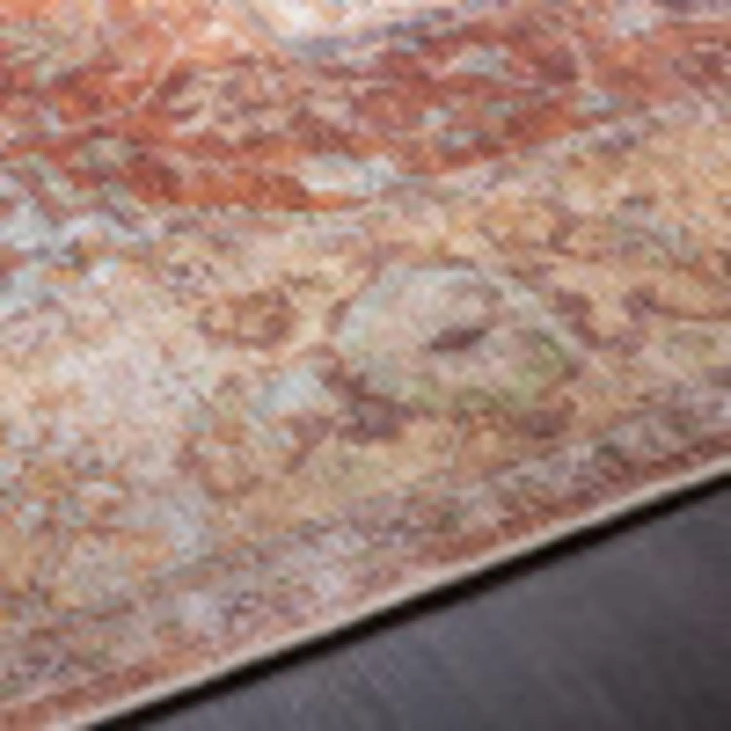 imageLivabliss Nico Vintage Medallion Washable Area Rug2 x 211quot Burnt OrangeTeal67 x 9