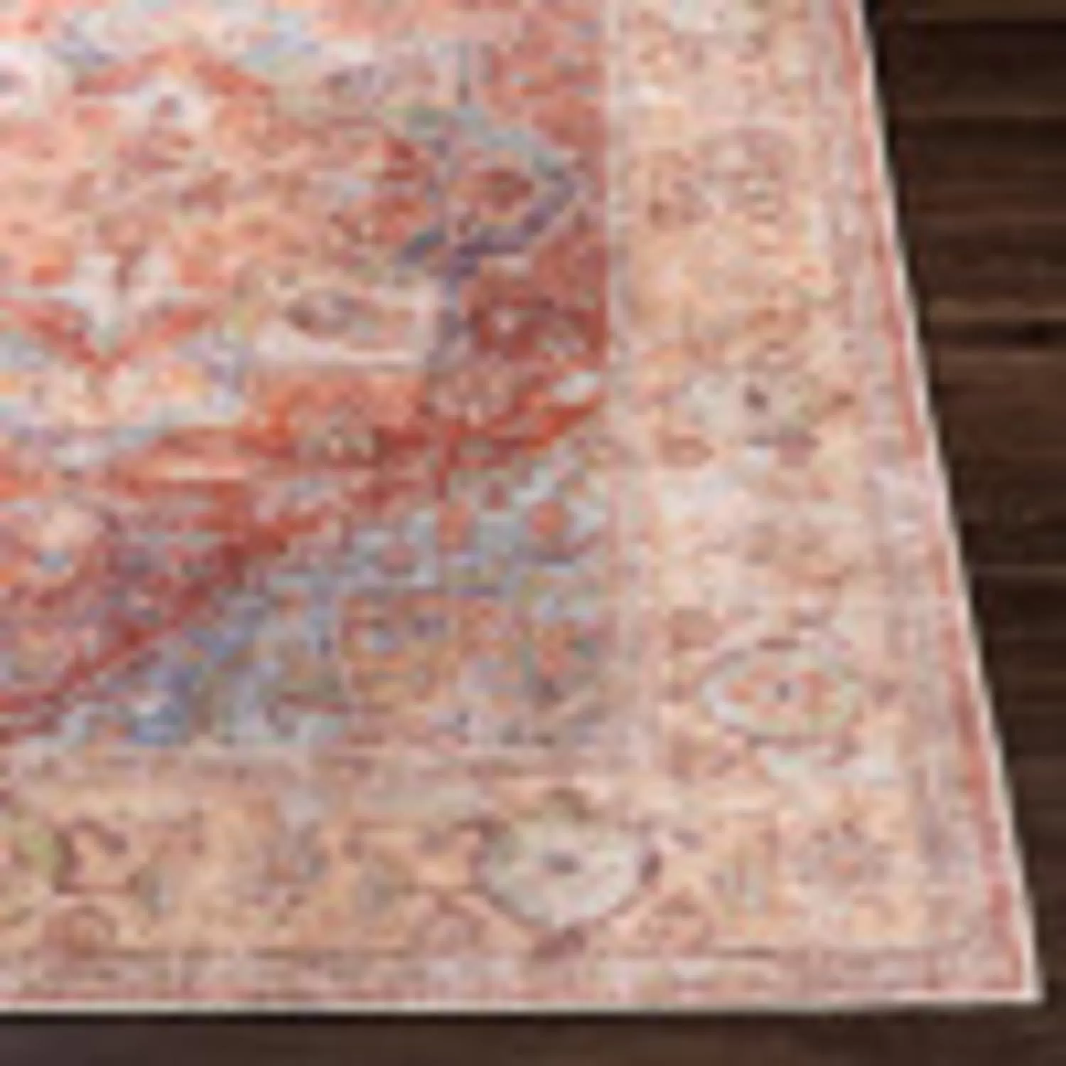 imageLivabliss Nico Vintage Medallion Washable Area Rug2 x 211quot Burnt OrangeTeal67 x 9