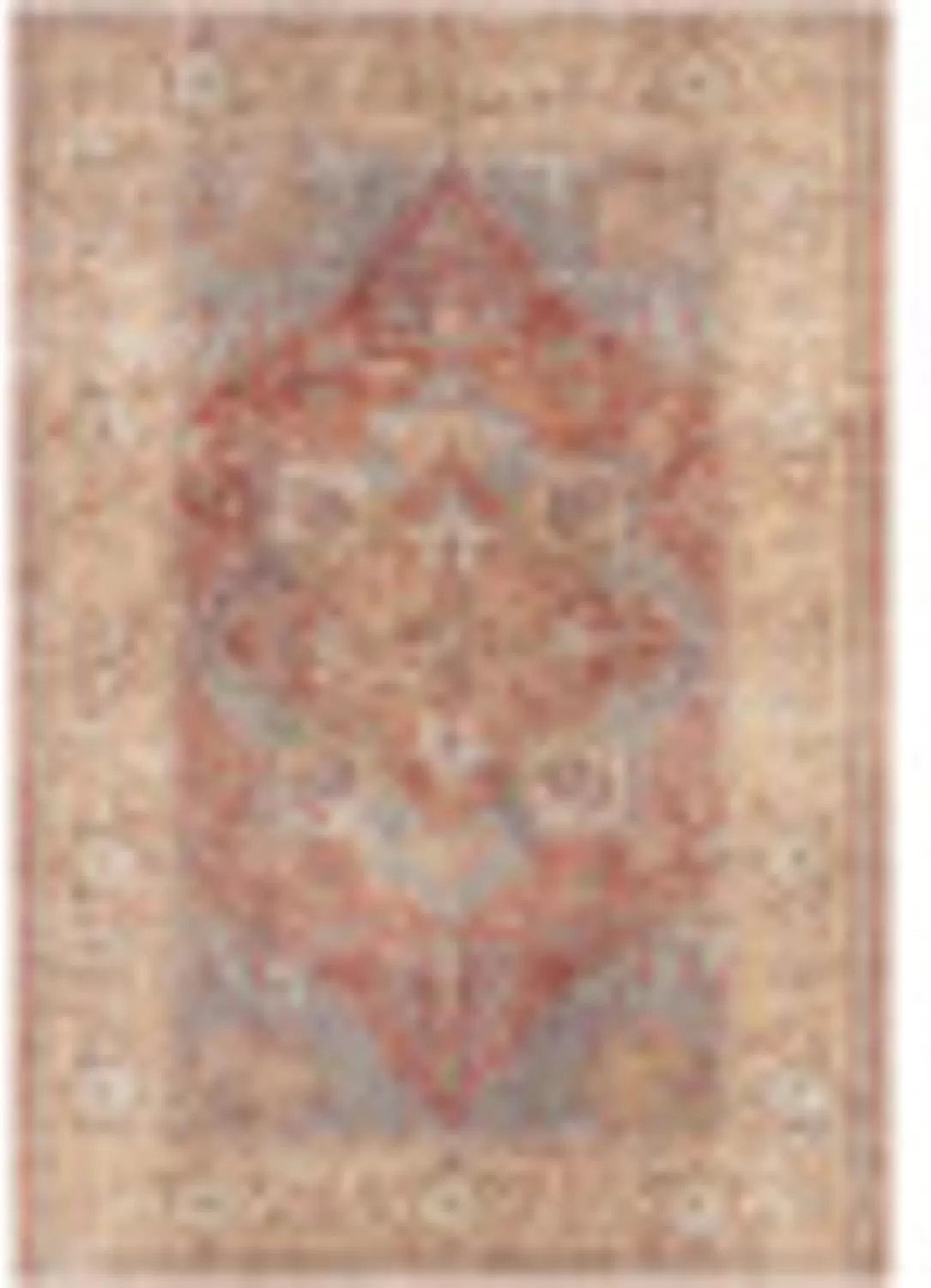 imageLivabliss Nico Vintage Medallion Washable Area Rug2 x 211quot Burnt OrangeTeal67 x 9