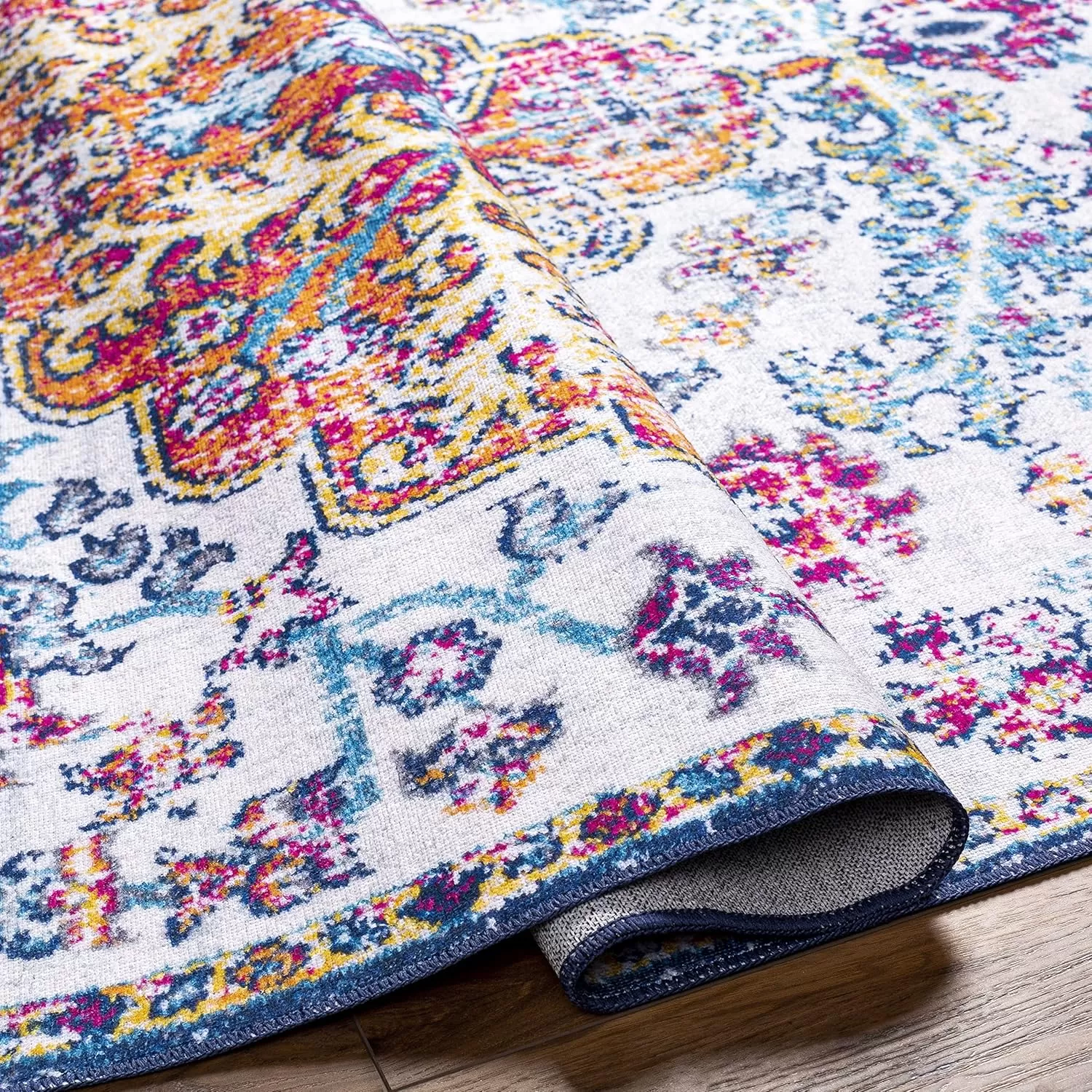 imageLivabliss Odelia Vintage Bohemian Washable Area Rug 4 x 6 OrangeMulti3 x 5