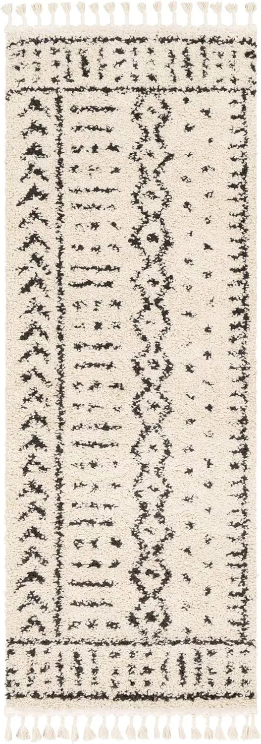 imageLivabliss Orlantha Bohemian Shag Area Rug2 x 211quot CharcoalBeigeCharcoalBeige