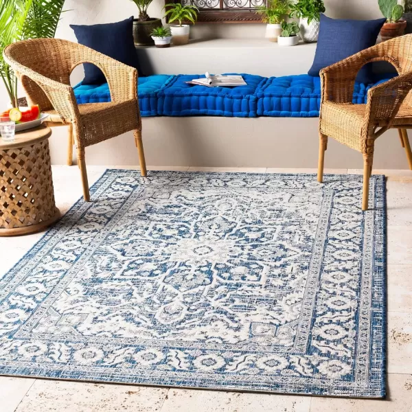 imageLivabliss Blarce Vintage Outdoor Area Rug67quot Square DenimDenim