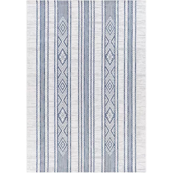 imageLivabliss Esperanza Striped Outdoor Area Rug43quot x 511quotBright BlueWhiteBright BlueWhite