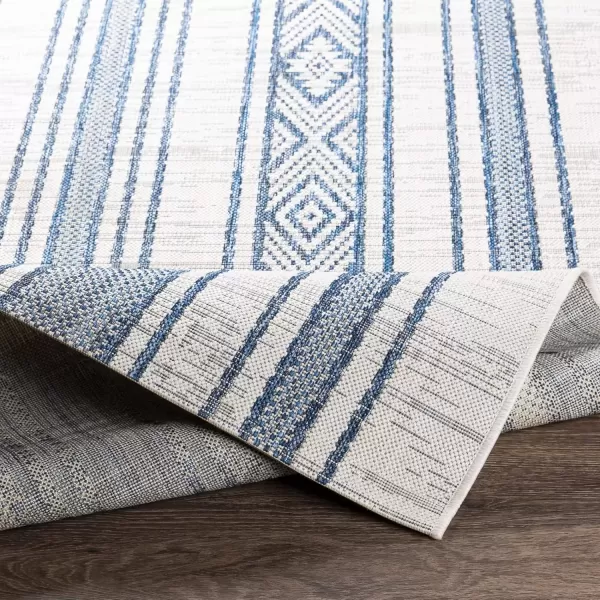 imageLivabliss Esperanza Striped Outdoor Area Rug43quot x 511quotBright BlueWhiteBright BlueWhite