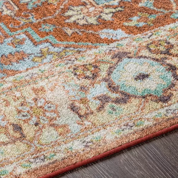 imageLivabliss Eviana Vintage Medallion Washable Area Rug 43quot x 511quot Burnt Orange27 x 73