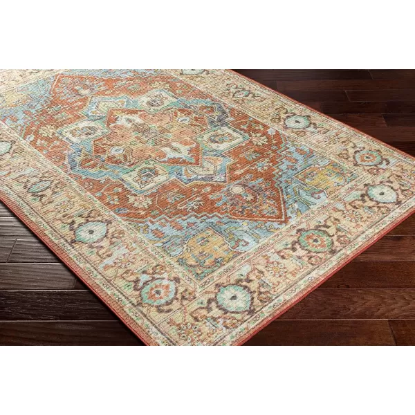 imageLivabliss Eviana Vintage Medallion Washable Area Rug 43quot x 511quot Burnt Orange27 x 73
