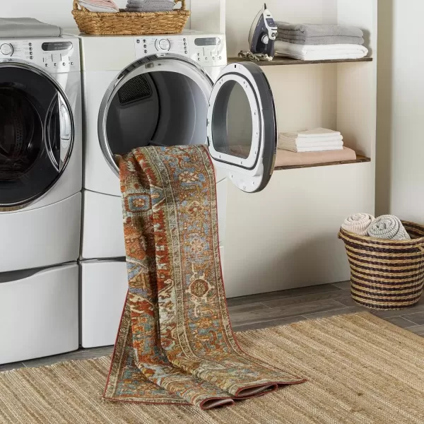 imageLivabliss Eviana Vintage Medallion Washable Area Rug 43quot x 511quot Burnt Orange43 x 511