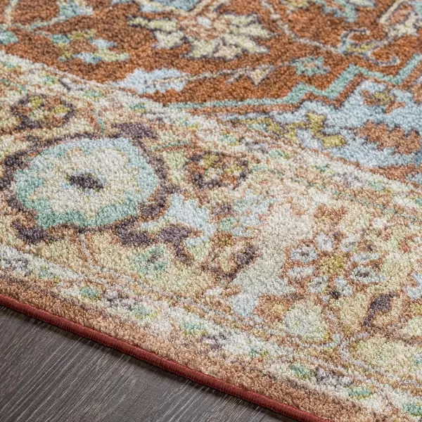 imageLivabliss Eviana Vintage Medallion Washable Area Rug 43quot x 511quot Burnt Orange43 x 511