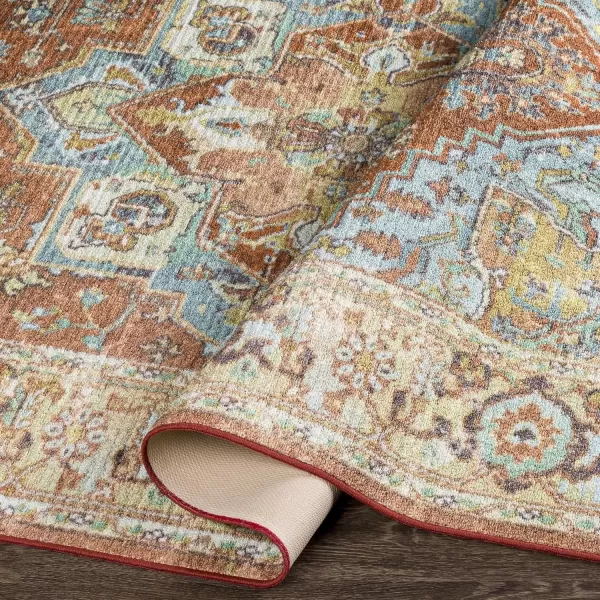imageLivabliss Eviana Vintage Medallion Washable Area Rug 43quot x 511quot Burnt Orange43 x 511