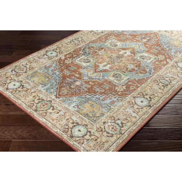 imageLivabliss Eviana Vintage Medallion Washable Area Rug 43quot x 511quot Burnt Orange43 x 511