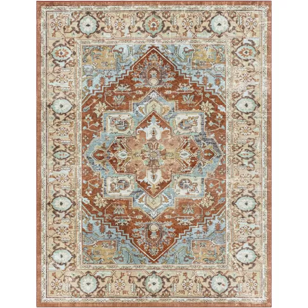 imageLivabliss Eviana Vintage Medallion Washable Area Rug 43quot x 511quot Burnt Orange810 x 119