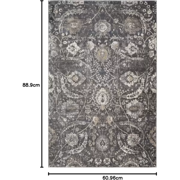 imageLivabliss Inkeri Updated Traditional Area Rug2 x 211quotBeigeCharcoal