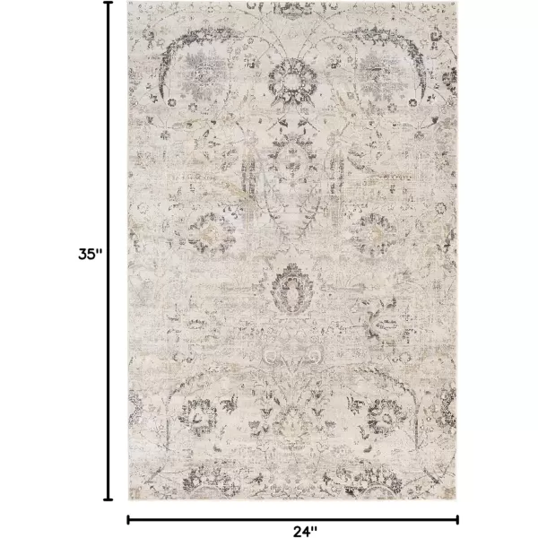 imageLivabliss Inkeri Updated Traditional Area Rug2 x 211quotBeigeLight Gray