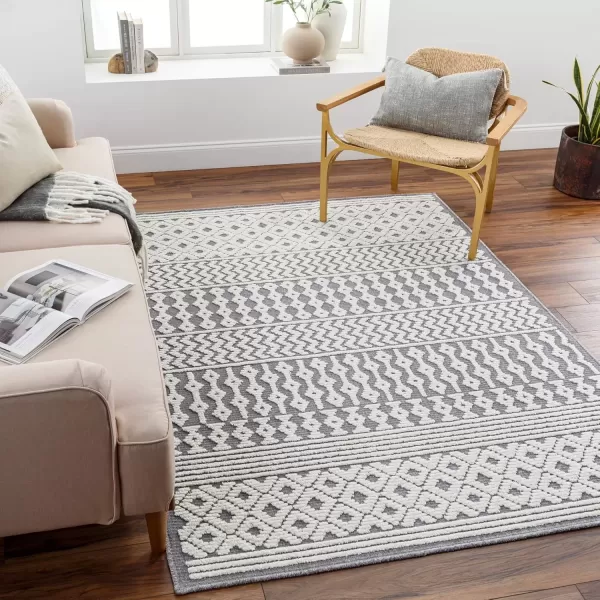 imageLivabliss Lyna Chevron Washable Area Rug2 x 210quotCreamGrey