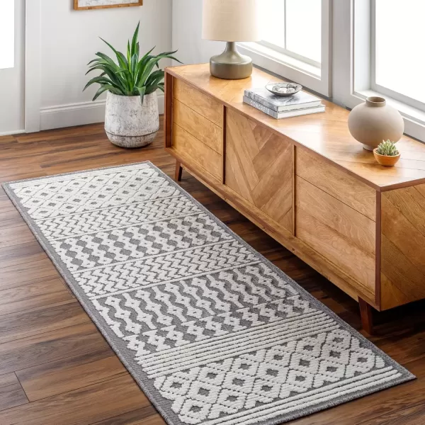 imageLivabliss Lyna Chevron Washable Area Rug2 x 210quotCreamGrey