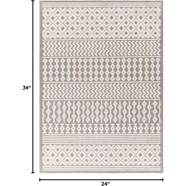 imageLivabliss Lyna Chevron Washable Area Rug2 x 210quotCreamGrey