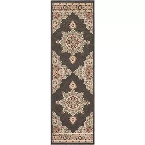 imageLivabliss Maritza Medallion IndoorOutdoor Area Rug 73quot Square DenimBlack