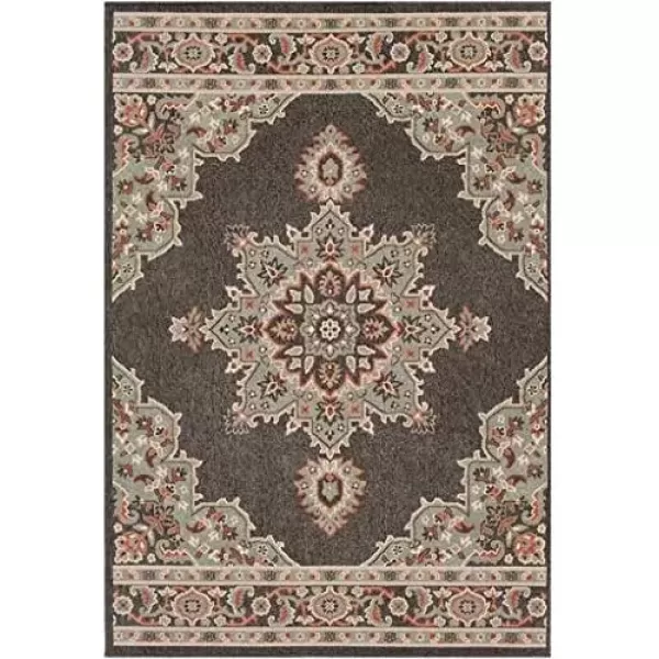 imageLivabliss Maritza Medallion IndoorOutdoor Area Rug 73quot Square DenimBlack
