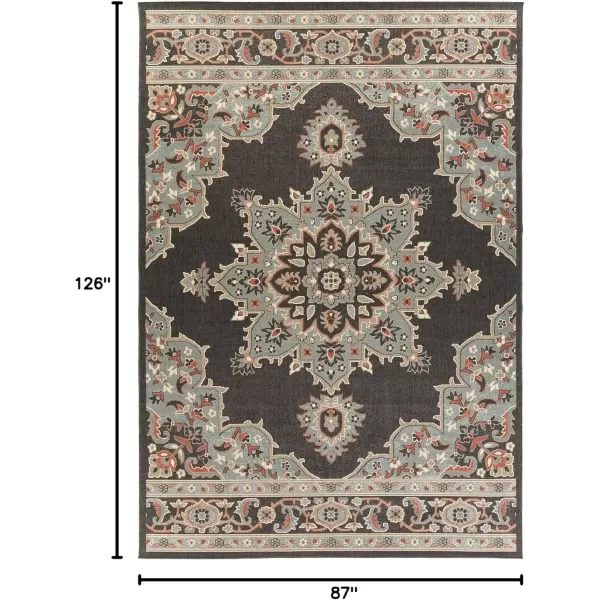 imageLivabliss Maritza Medallion IndoorOutdoor Area Rug 73quot Square DenimBlack