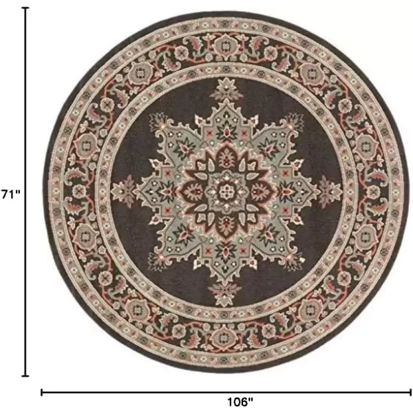 imageLivabliss Maritza Medallion IndoorOutdoor Area Rug 73quot Square DenimBlack and Sea Foam