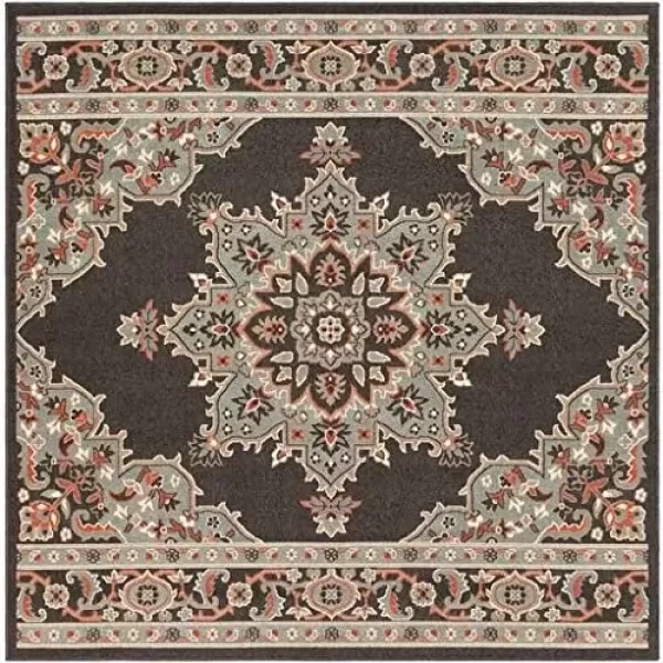 imageLivabliss Maritza Medallion IndoorOutdoor Area Rug 73quot Square DenimBlack and Sea Foam