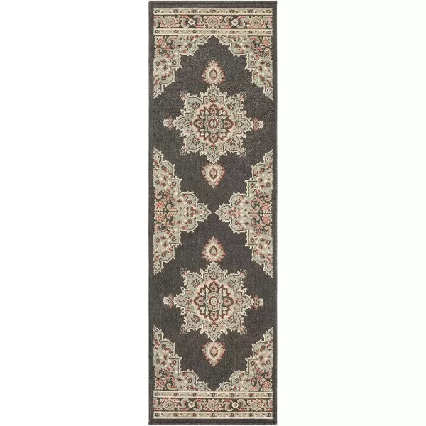 imageLivabliss Maritza Medallion IndoorOutdoor Area Rug 73quot Square DenimBlackSeafoam