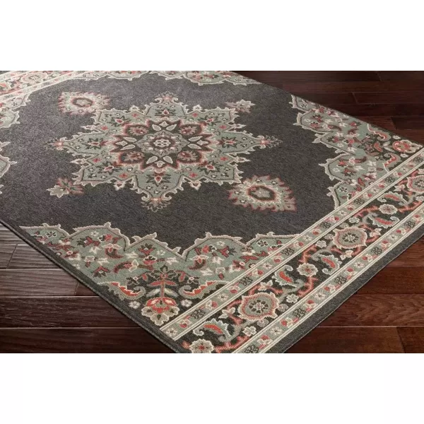 imageLivabliss Maritza Medallion IndoorOutdoor Area Rug 73quot Square DenimBlackSeafoam