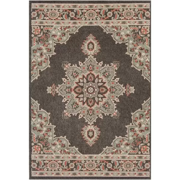 imageLivabliss Maritza Medallion IndoorOutdoor Area Rug 73quot Square DenimBlackSeafoam