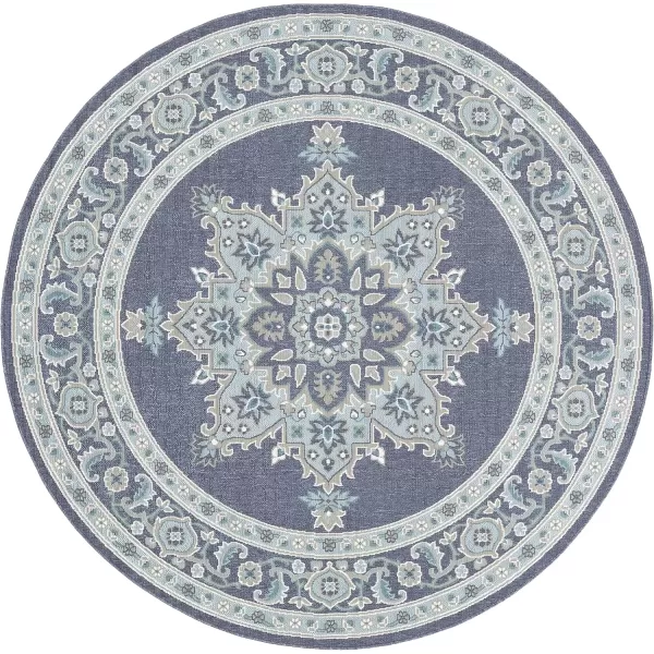 imageLivabliss Maritza Medallion IndoorOutdoor Area Rug 73quot Square DenimDenim