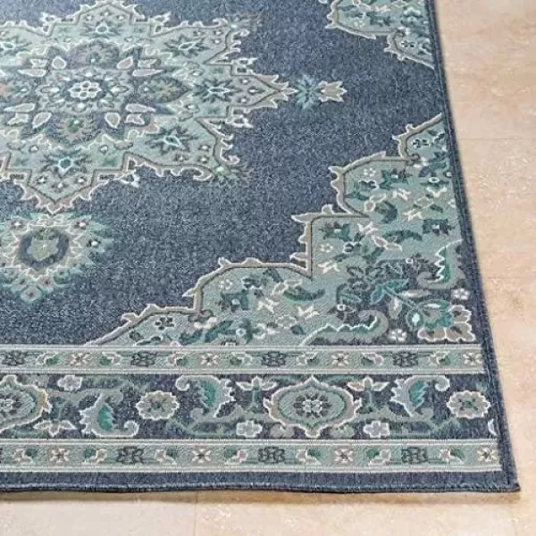 imageLivabliss Maritza Medallion IndoorOutdoor Area Rug 73quot Square DenimDenim