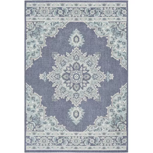 imageLivabliss Maritza Medallion IndoorOutdoor Area Rug 73quot Square DenimDenim