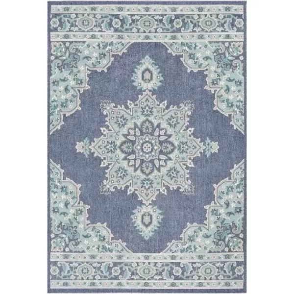 imageLivabliss Maritza Medallion IndoorOutdoor Area Rug 73quot Square DenimDenim