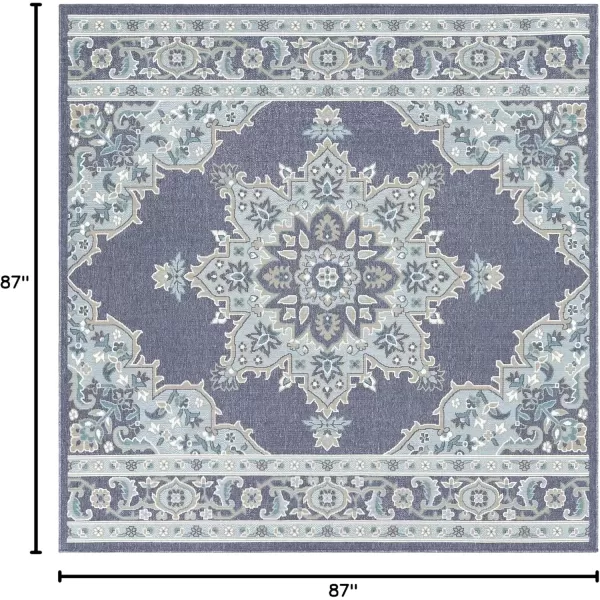 imageLivabliss Maritza Medallion IndoorOutdoor Area Rug 73quot Square DenimDenim