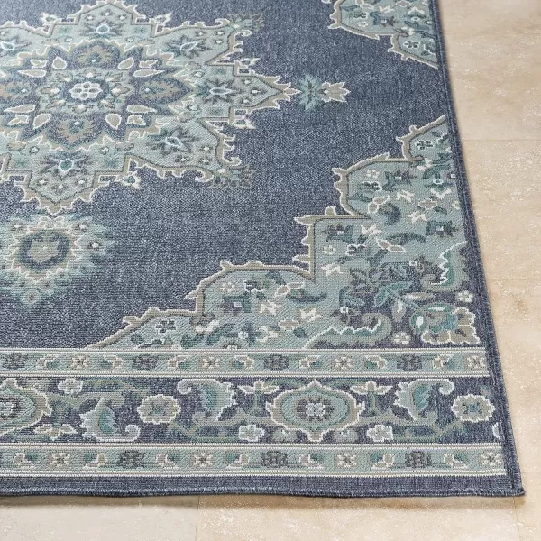 imageLivabliss Maritza Medallion IndoorOutdoor Area Rug 73quot Square DenimDenim