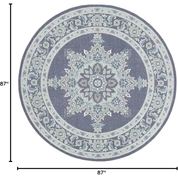 imageLivabliss Maritza Medallion IndoorOutdoor Area Rug 73quot Square DenimDenim