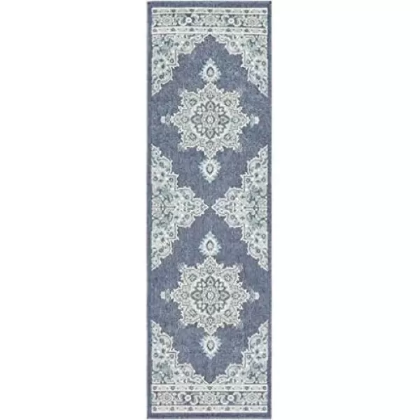 imageLivabliss Maritza Medallion IndoorOutdoor Area Rug 73quot Square DenimDenim