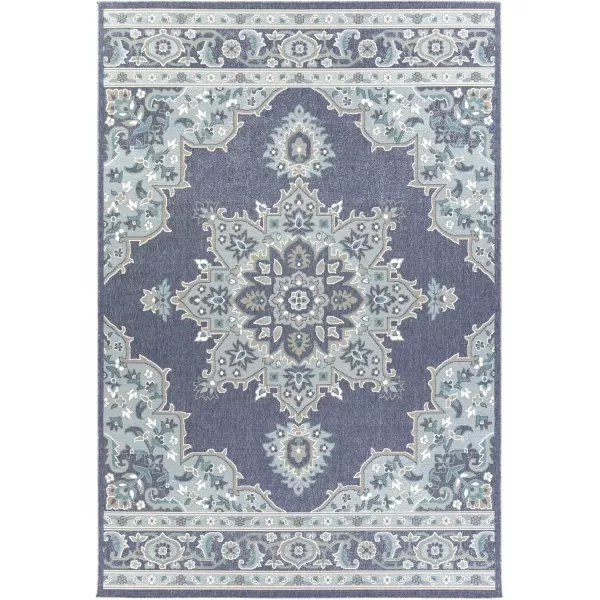 imageLivabliss Maritza Medallion IndoorOutdoor Area Rug 73quot Square DenimDenim