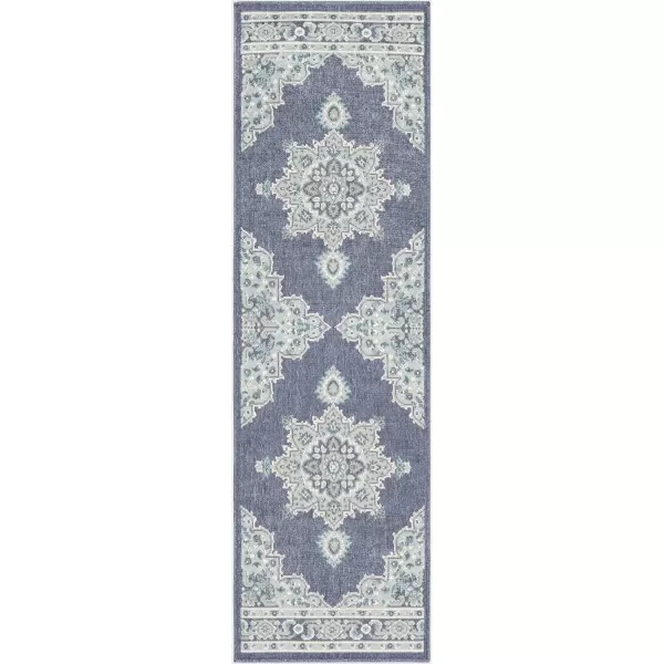 imageLivabliss Maritza Medallion IndoorOutdoor Area Rug 73quot Square DenimDenim