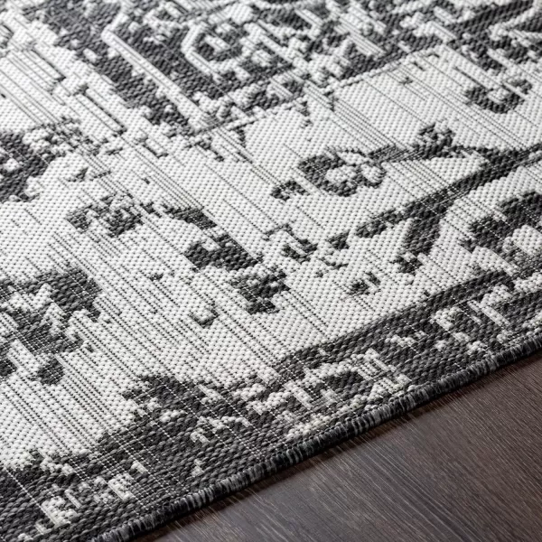 imageLivabliss Masha Vintage Medallion Outdoor Area Rug710quot SquareDark Gray67 Round