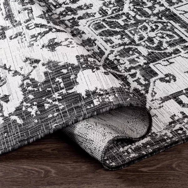 imageLivabliss Masha Vintage Medallion Outdoor Area Rug710quot SquareDark Gray710 Square