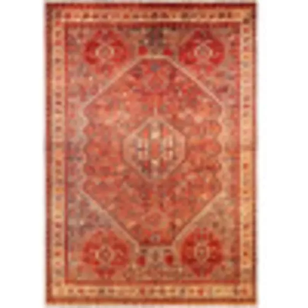 imageLivabliss Nico Vintage Medallion Washable Area Rug2 x 211quot Burnt Orange2 x 211