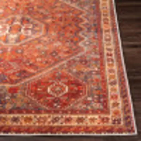 imageLivabliss Nico Vintage Medallion Washable Area Rug2 x 211quot Burnt Orange2 x 211