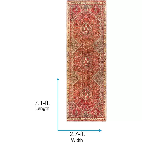 imageLivabliss Nico Vintage Medallion Washable Area Rug2 x 211quot Burnt Orange27 x 710