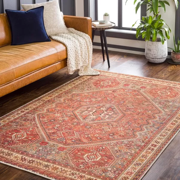 imageLivabliss Nico Vintage Medallion Washable Area Rug2 x 211quot Burnt Orange810 x 12