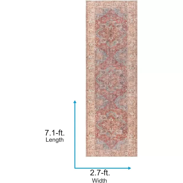 imageLivabliss Nico Vintage Medallion Washable Area Rug2 x 211quot Burnt OrangeTeal27 x 710