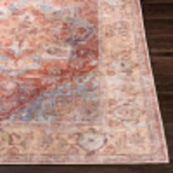 imageLivabliss Nico Vintage Medallion Washable Area Rug2 x 211quot Burnt OrangeTeal67 x 9